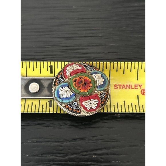 VTG Italian Micro Mosaic Floral Brooch Pin Colorful Intricate Design Italy Art - Picture 7 of 7